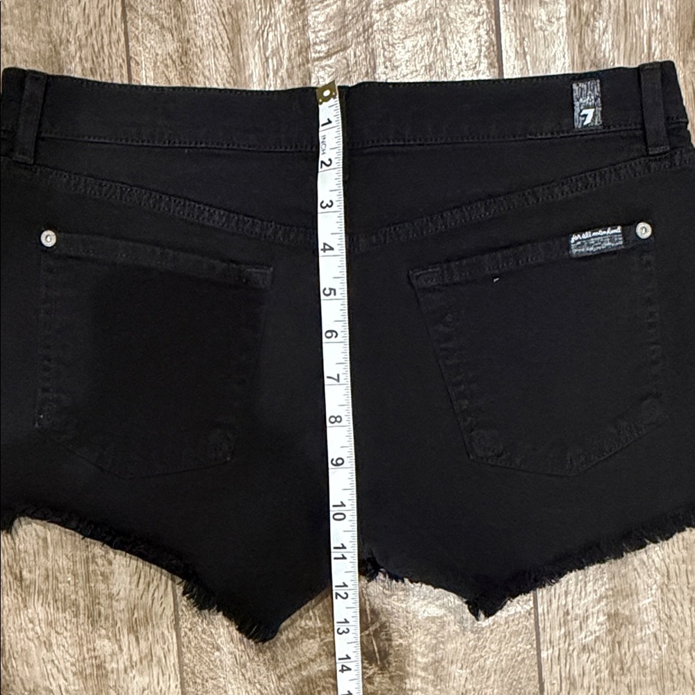 7 for All Mankind Black Denim Women's Jean Shorts Sz 39 - Picture 5 of 5